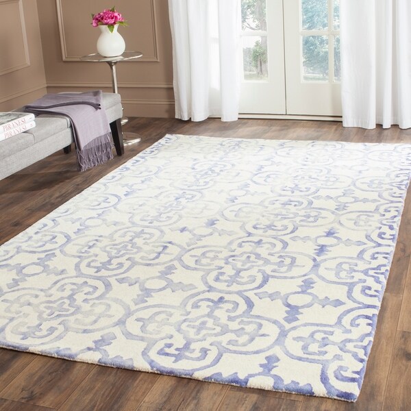 Safavieh Handmade Dip Dye Watercolor Vintage Ivory/ Blue Wool Rug - 8' x 10'