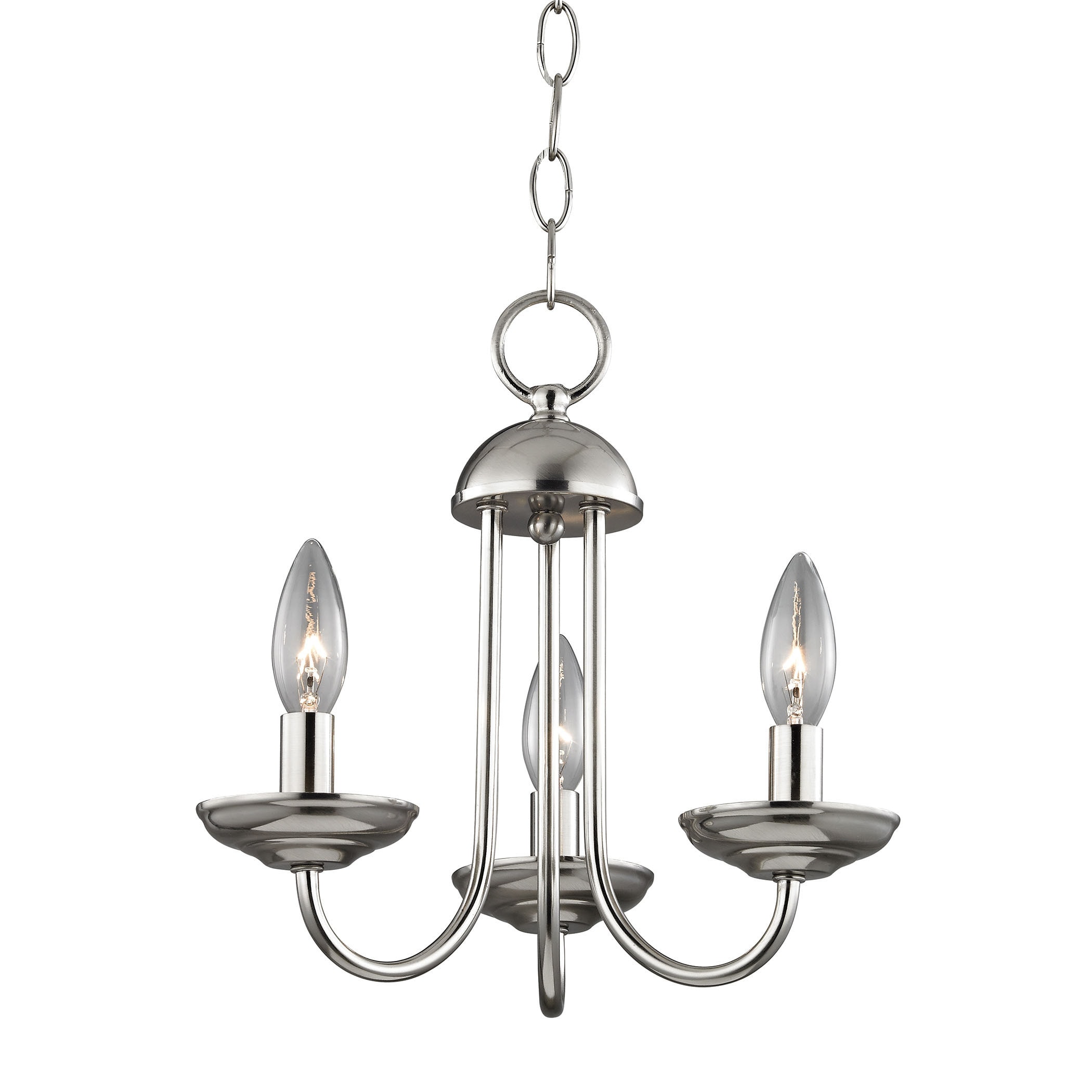 Cornerstone Williamsport 3 Light Mini Chandelier In Brushed Nickel (Brushed Nickel Finish, 60 Candelabra Bulb) - Chandeliers For Bedrooms by Overstock.com