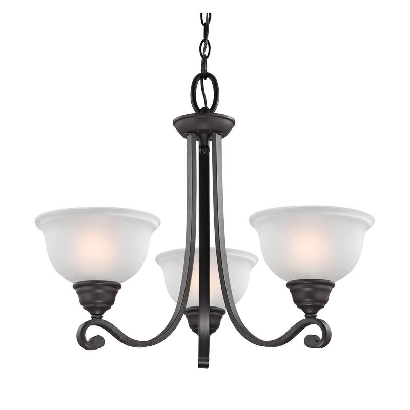 Elk Home Hamilton Oiled Bronze With White Glass Shade Chandelier