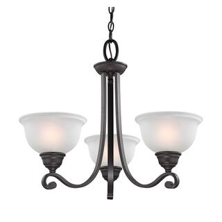 Elk Home Hamilton Oiled Bronze With White Glass Shade Chandelier