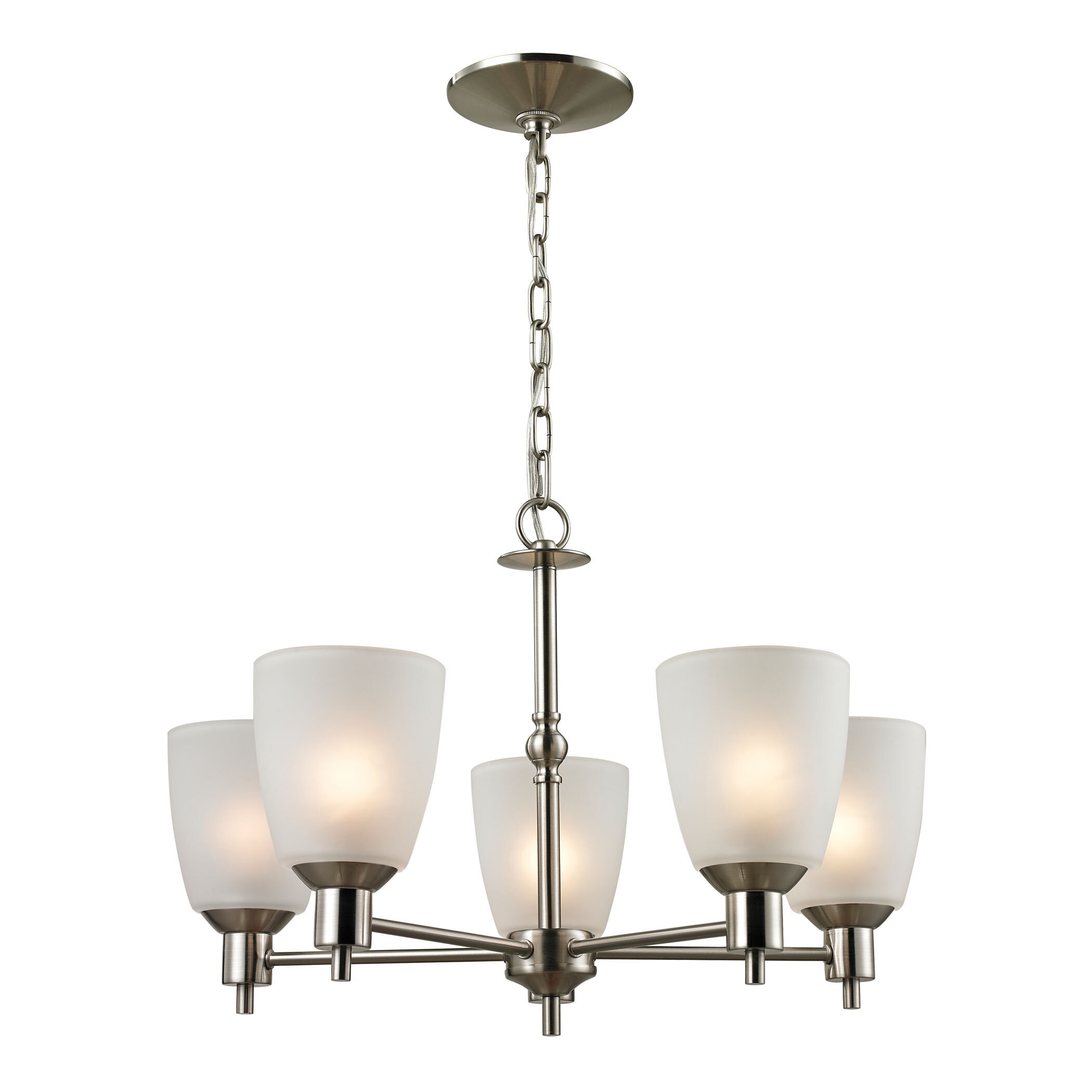 Cornerstone Jackson 5 Light Chandelier In Brushed Nickel (Brushed Nickel Finish, 60 Medium Bulb) - Chandeliers For Bedrooms by Overstock.com