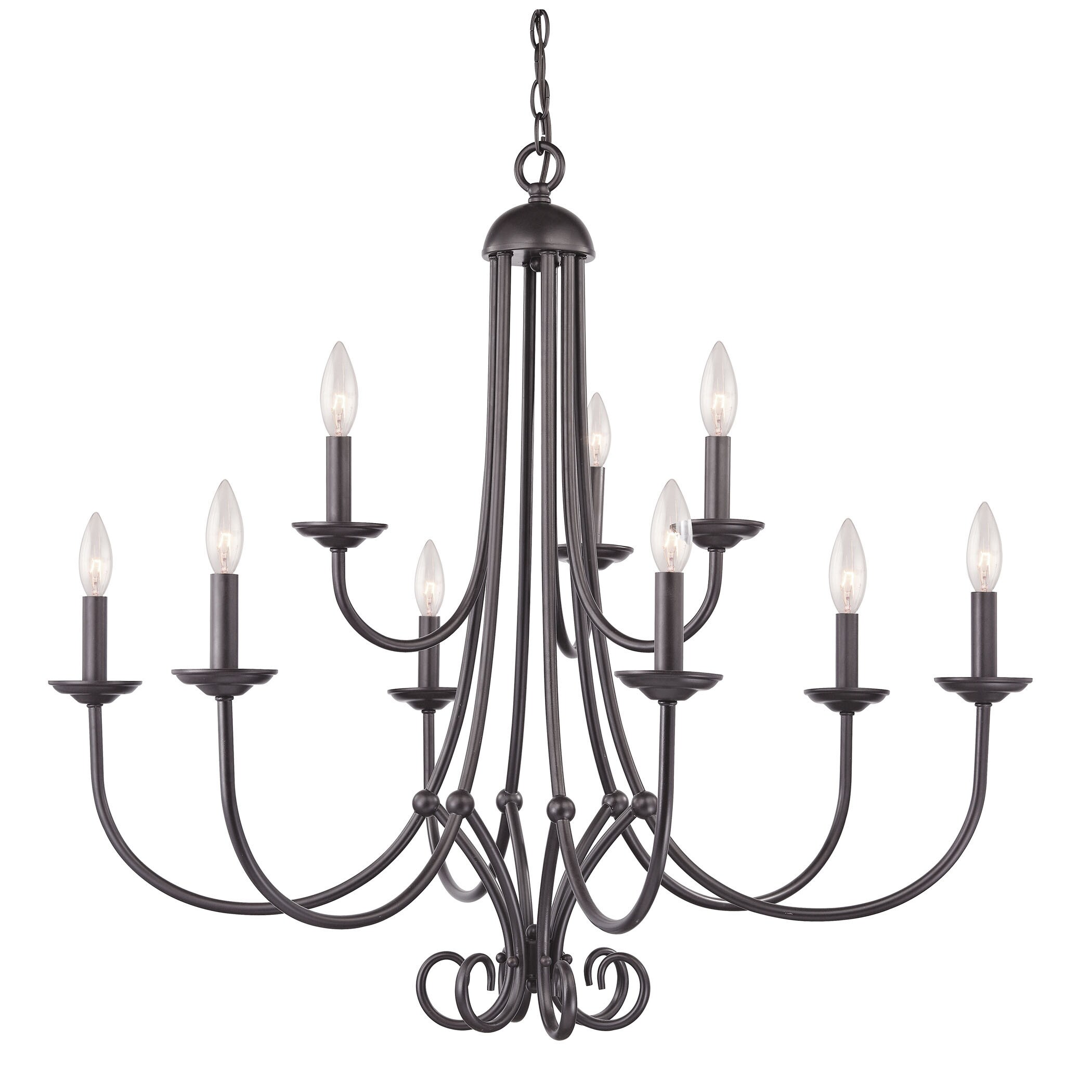 Cornerstone Williamsport 9 Light Chandelier In Oil Rubbed Bronze (Oil Rubbed Bronze Finish, 60 Candelabra Bulb) - Chandeliers For Bedrooms by Overstock.com