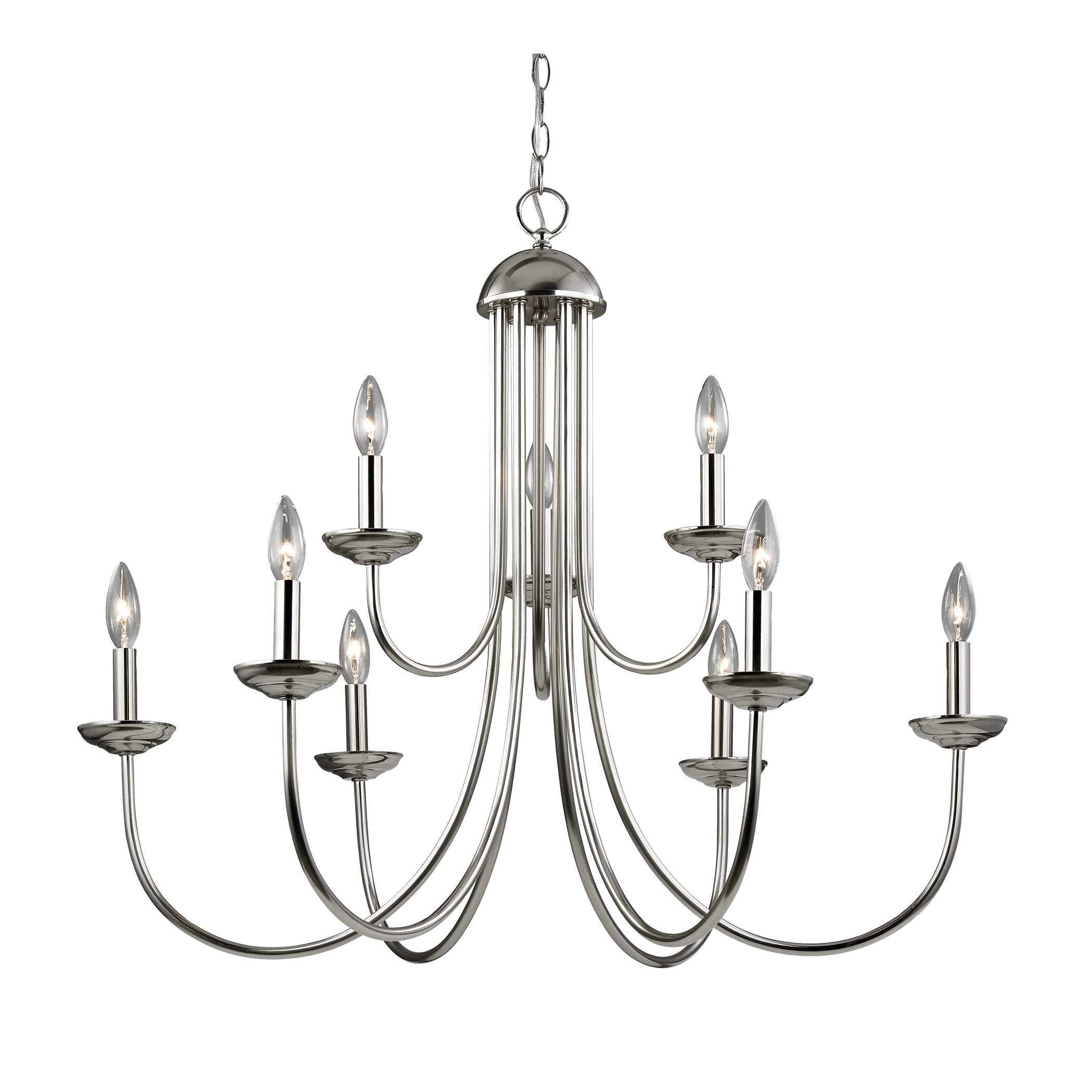 Cornerstone Williamsport 9 Light Chandelier In Brushed Nickel (Brushed Nickel Finish, 60 Candelabra Bulb) - Chandeliers For Bedrooms by Overstock.com