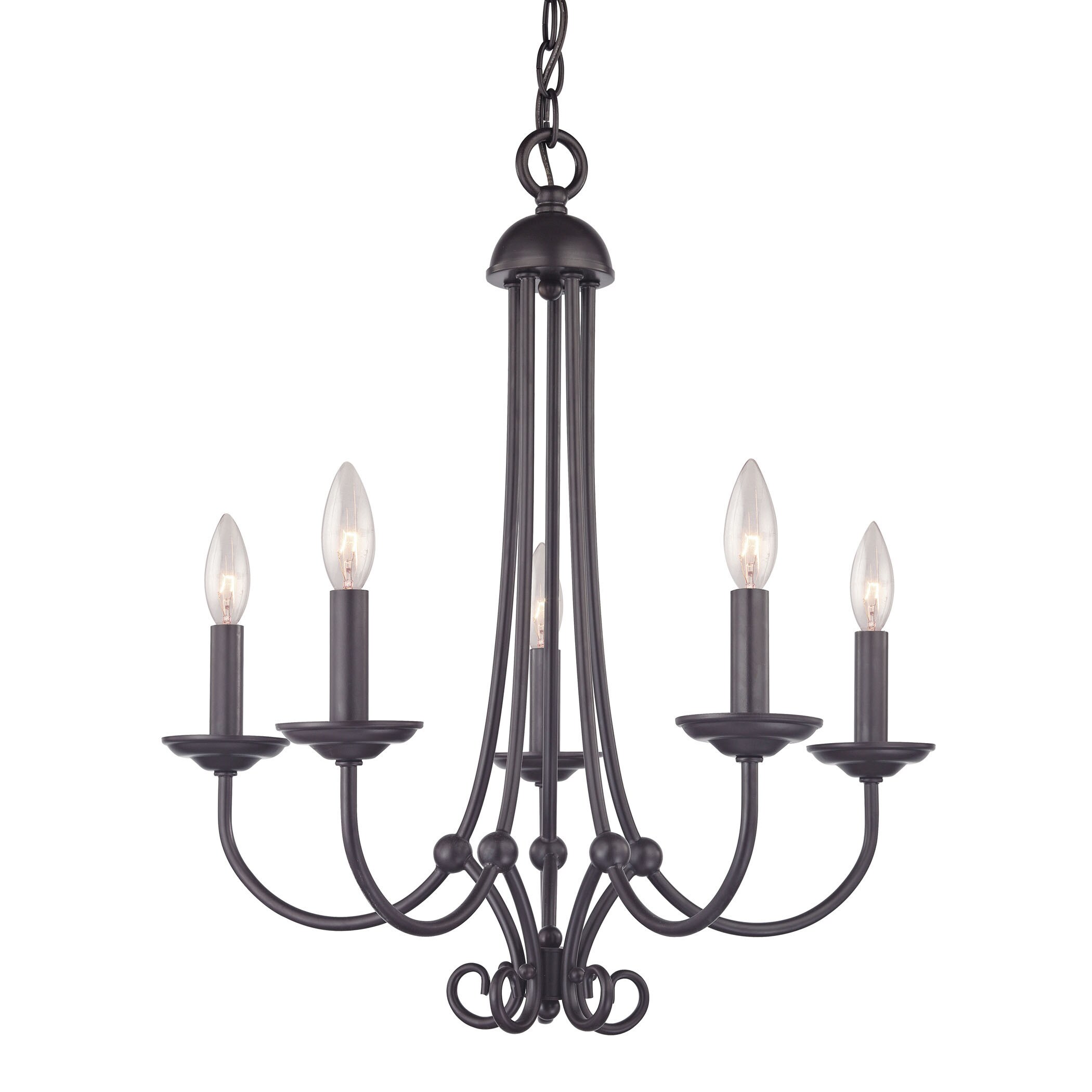 Cornerstone Williamsport 5 Light Chandelier In Oil Rubbed Bronze (Oil Rubbed Bronze Finish, 60 Candelabra Bulb) - Chandeliers For Bedrooms by Overstock.com