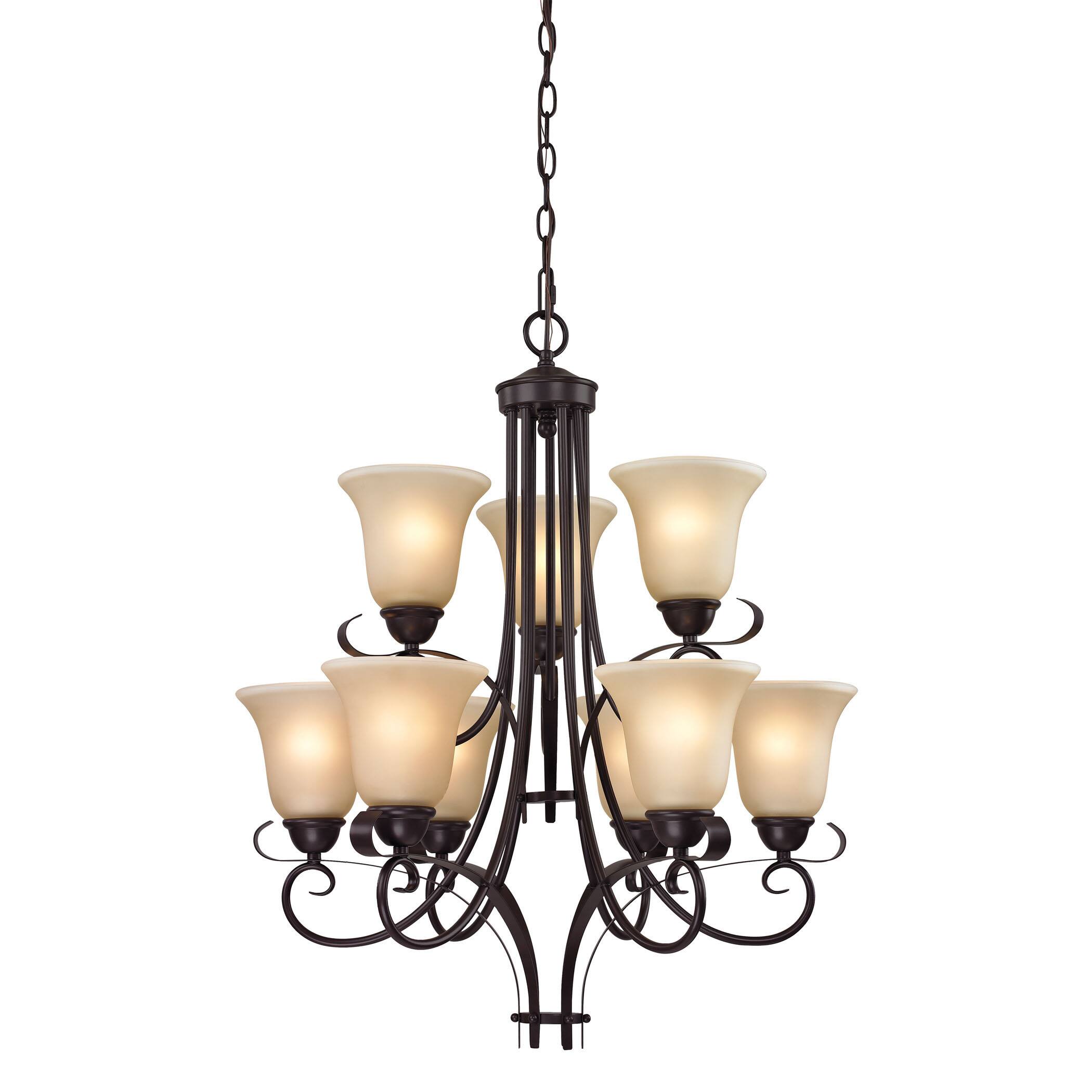 Cornerstone Brighton 9 Light Chandelier In Oil Rubbed Bronze (Oil Rubbed Bronze Finish, 60 Medium Bulb) - Chandeliers For Bedrooms by Overstock.com