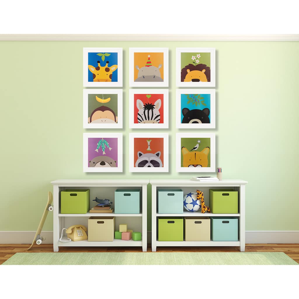 Peek-a-Boo Animals 9-Piece Framed Art Print Set