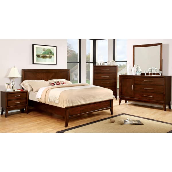 Shop Furniture Of America Kasten Modern 4 Piece Brown Cherry