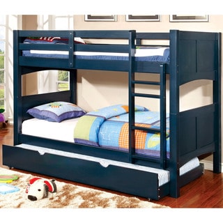 Furniture of America  Pice Modern Twin 2-piece Bunk Bed with Trundle Set (Blue)