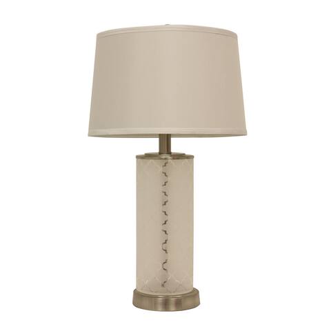 Quatrefoil Etched Glass Table Lamp