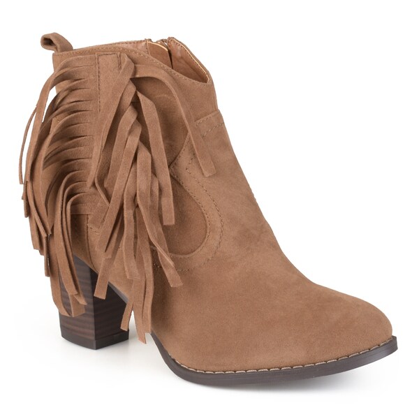 gray fringe booties
