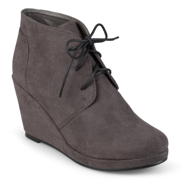 suede wedge bootie