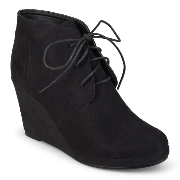 Enter' Faux Suede Wedge Booties 