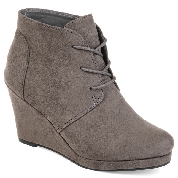 Enter' Faux Suede Wedge Booties 