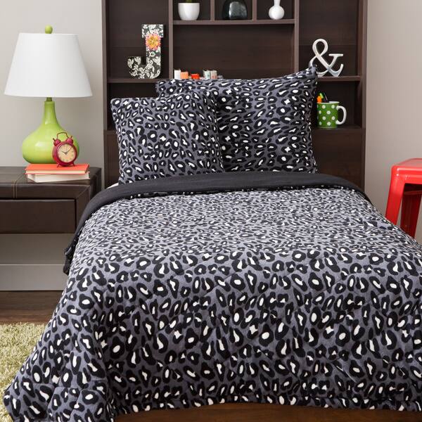 Shop Plush Cheetah 4 Piece Comforter Set On Sale Free Shipping