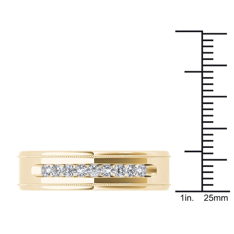 De Couer IGI Certified 14k Yellow Gold 1/3ct TDW Diamond Men's Wedding Band