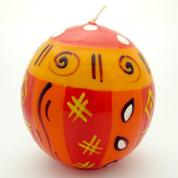 Hand Painted Ball Candle   Zahabu Design   Nobunto Candles (South