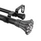 preview thumbnail 2 of 2, InStyleDesign Floweret 1 Inch Diameter Adjustable Double Curtain Rod 120 to 170 inch - Black