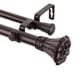 preview thumbnail 4 of 2, InStyleDesign Floweret 1 Inch Diameter Adjustable Double Curtain Rod 120 to 170 inch - Mahogany