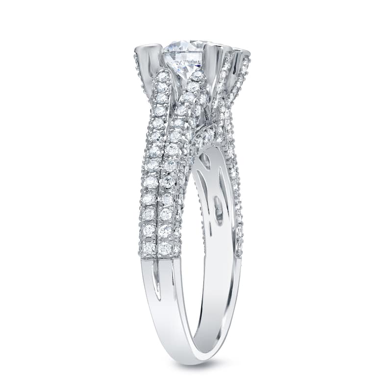 Auriya Unique 2ct TDW Round Diamond Engagement Ring 14k White Gold (H-I, SI1-SI2)