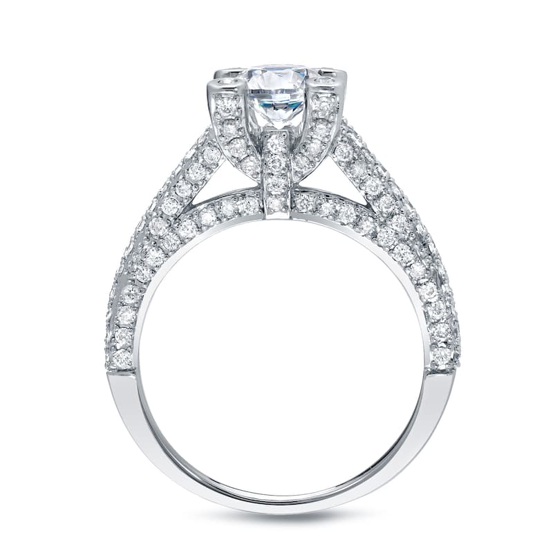 Auriya Unique 2ct TDW Round Diamond Engagement Ring 14k White Gold (H-I, SI1-SI2)