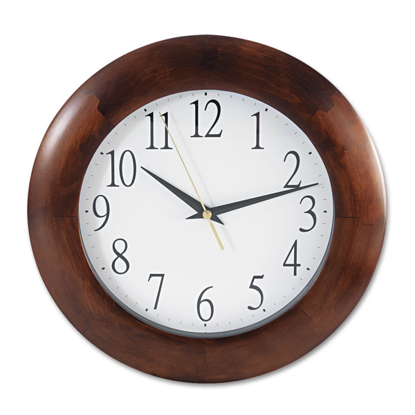 Universal One Cherry Round Wood Clock