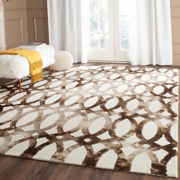 Safavieh Handmade Dip Dye Watercolor Vintage Ivory/ Chocolate Wool Rug - 8' x 10'