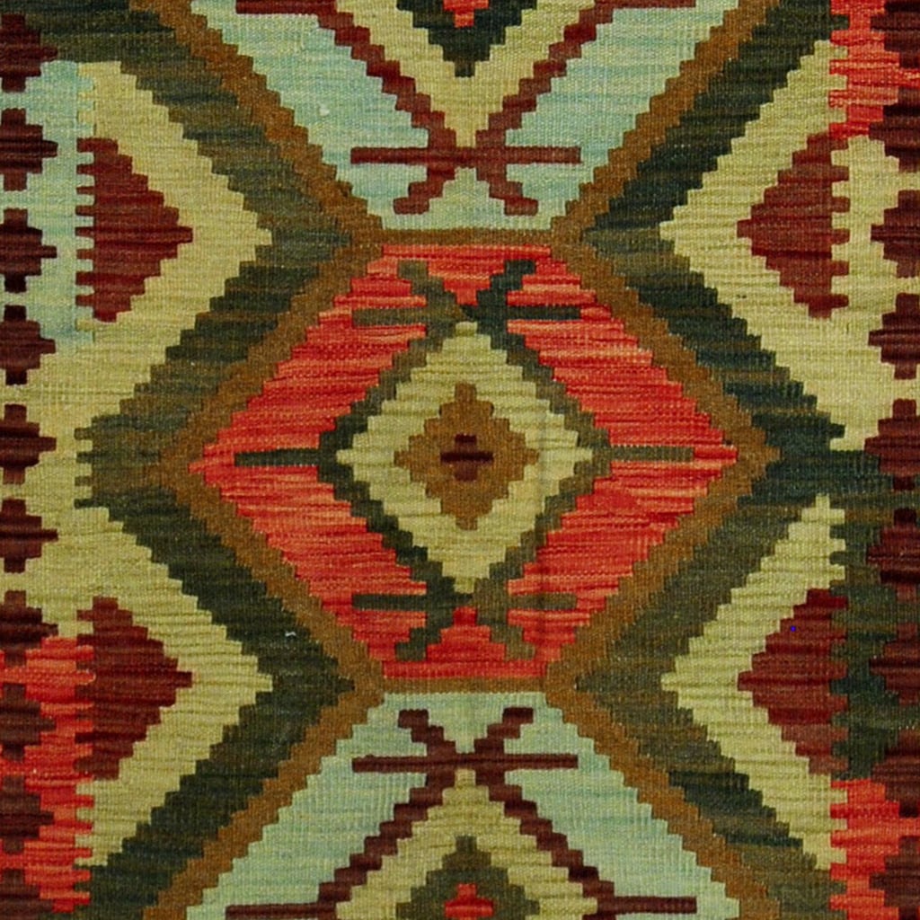 Bright & Colourful Afghan Vegetable Dyed Kilim Rug 98x153cm