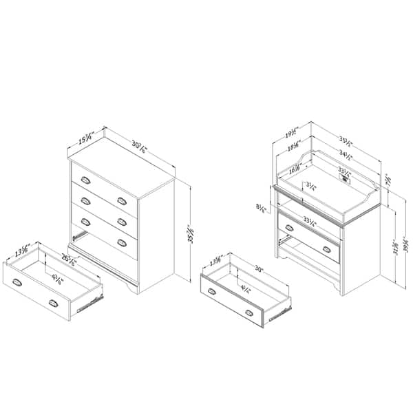 South Shore Fundy Tide Changing Table and 4-drawer Chest