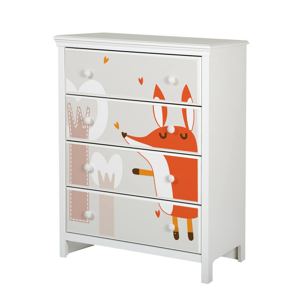 South Shore Cotton Candy 4-drawer Chest with Fox Ottograff