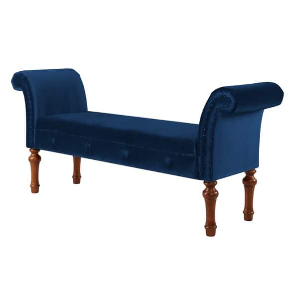 slide 2 of 10, Gracewood Hollow Rungano Entryway Bench with Rolled Arms Estate Blue