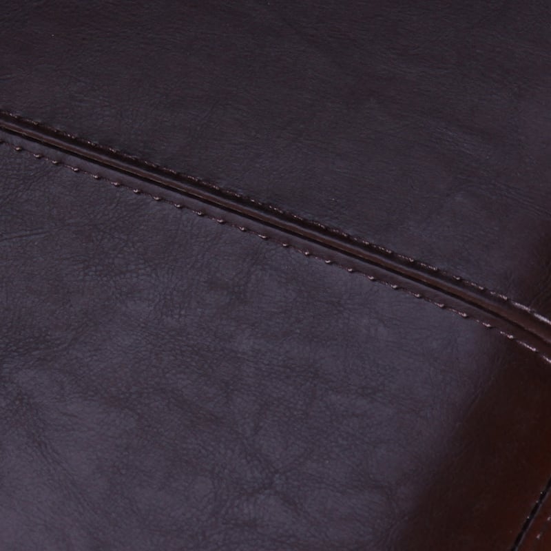 Adeco Bonded Leather Contrast Stitch Square Storage Ottoman Footstool