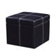 preview thumbnail 11 of 28, Adeco Bonded Leather Contrast Stitch Square Storage Ottoman Footstool