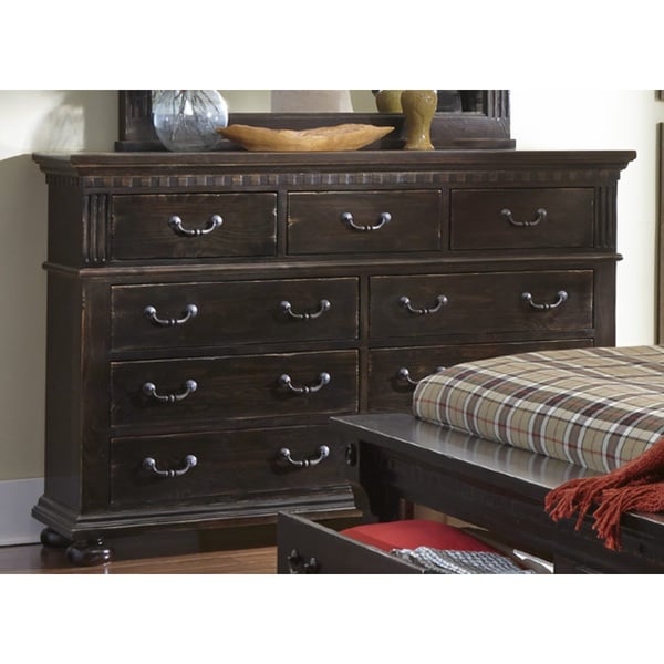 La Cantera Drawer Distressed Espresso Finish Dresser - Overstock - 10273571