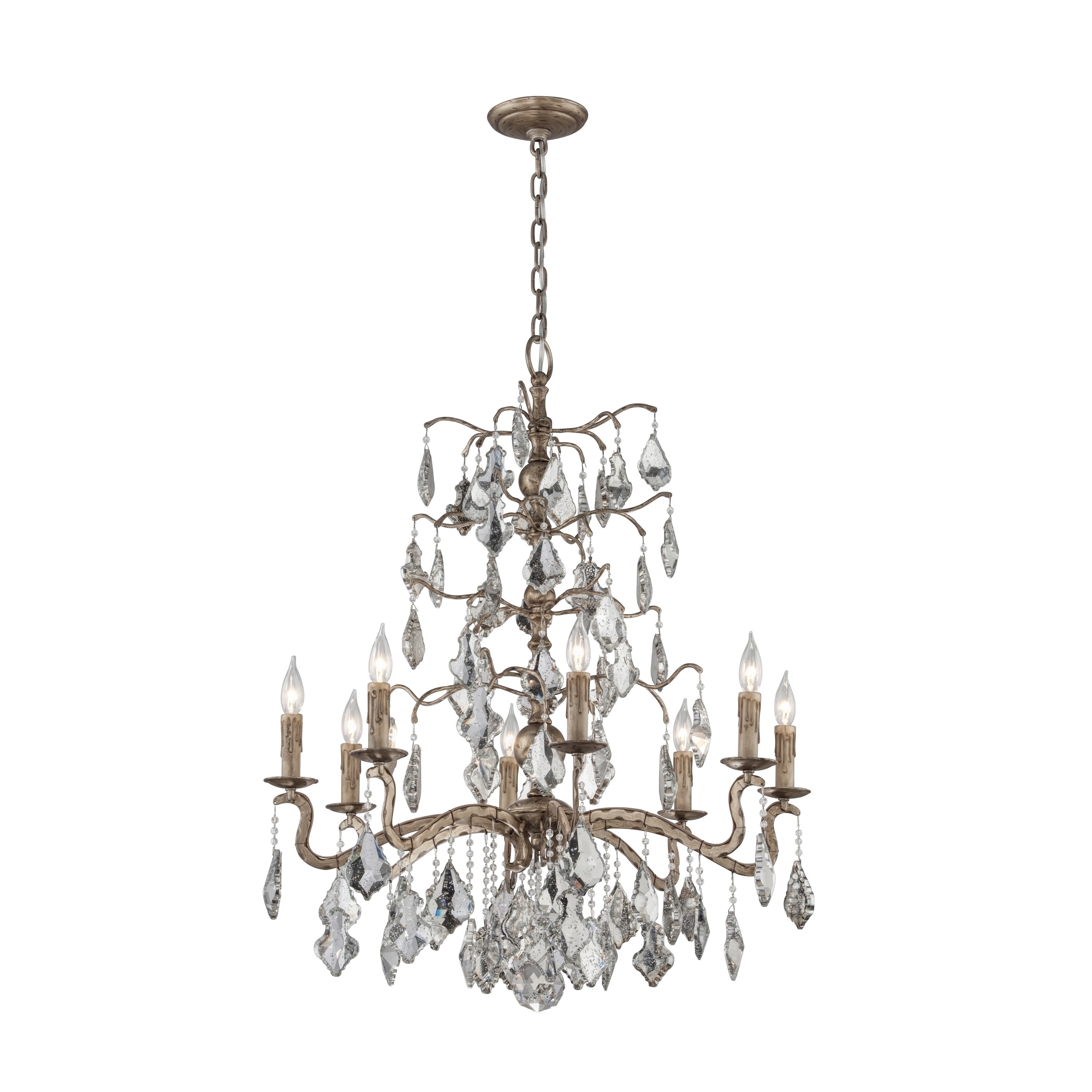 Siena 8-light Large Chandelier (Vienna Bronze, Antique Mirror) - Chandeliers For Bedrooms by Overstock.com