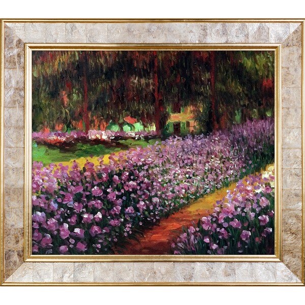 Claude Monet 'Artist's Garden at Giverny' Hand Painted Framed Canvas ...