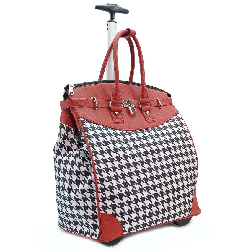 houndstooth carry on luggage