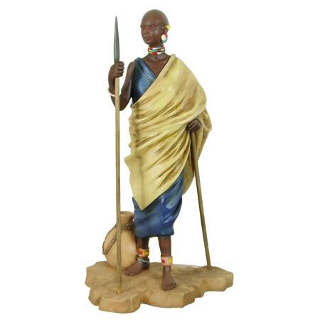 Handmade Masai Shepherd Figurine (China) - Yellow