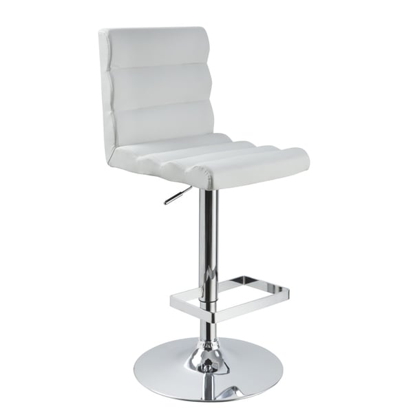 Modrest Contemporary White Faux Leather Barstool   17391353