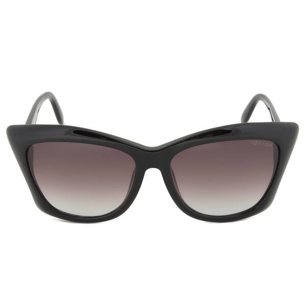 Tom Ford FT9280 01B Lana Black/ Brown Gradient Asian Fit Sunglasses (As Is  Item) - Overstock - 13936882