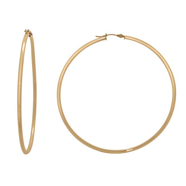 Gioelli 14k Gold High Polish 65mm Round Hoop Earrings