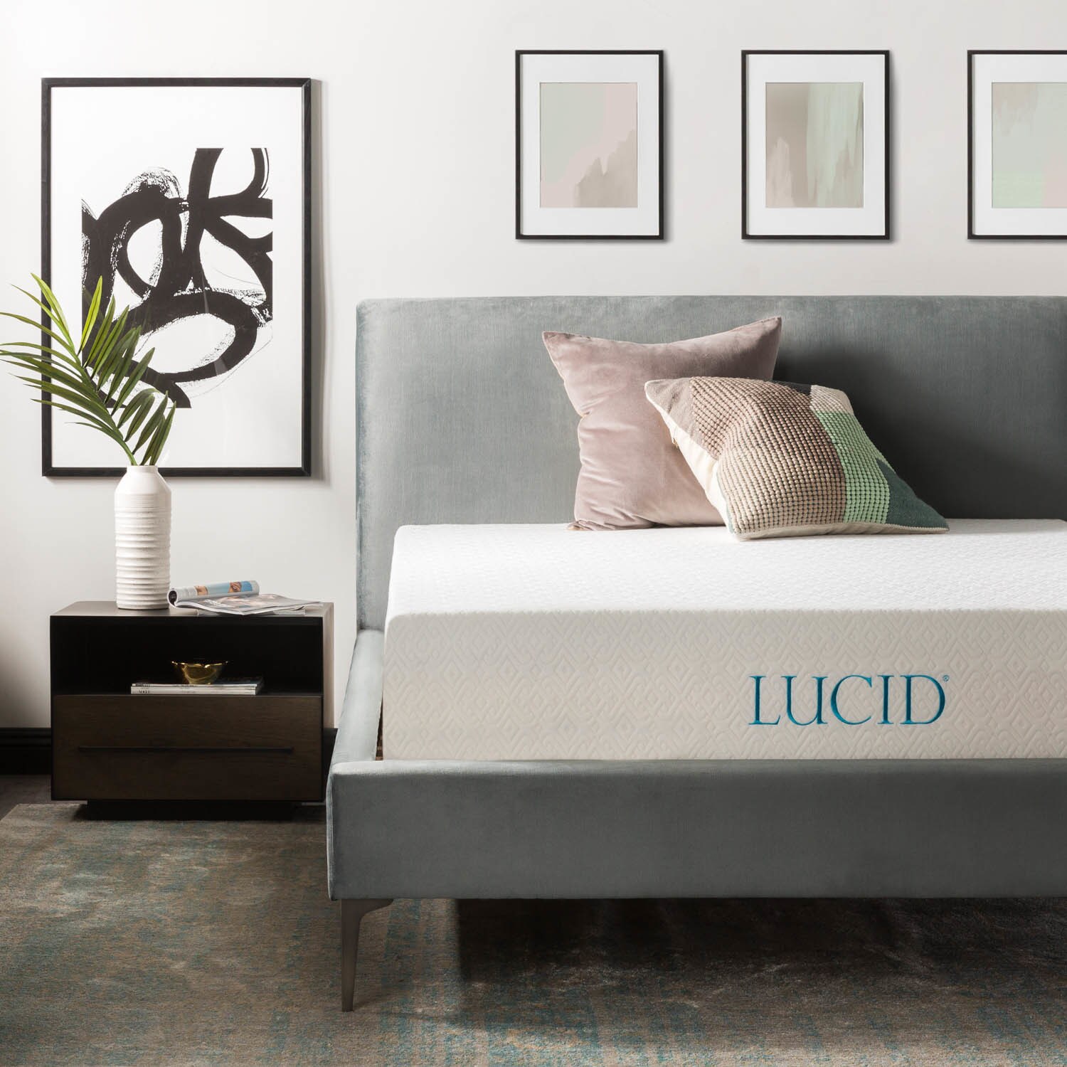 Shop Lucid Comfort Collection 12 Inch Queen Size Plush Gel Memory Foam Mattress On Sale Free