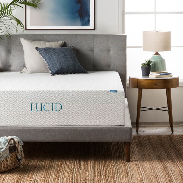 LUCID 14-inch Twin XL-size Gel Memory Foam Mattress - Free ...