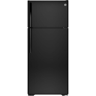 GE Energy Star 17.5 Cubic-foot Top-freezer Black Refrirator (Black)