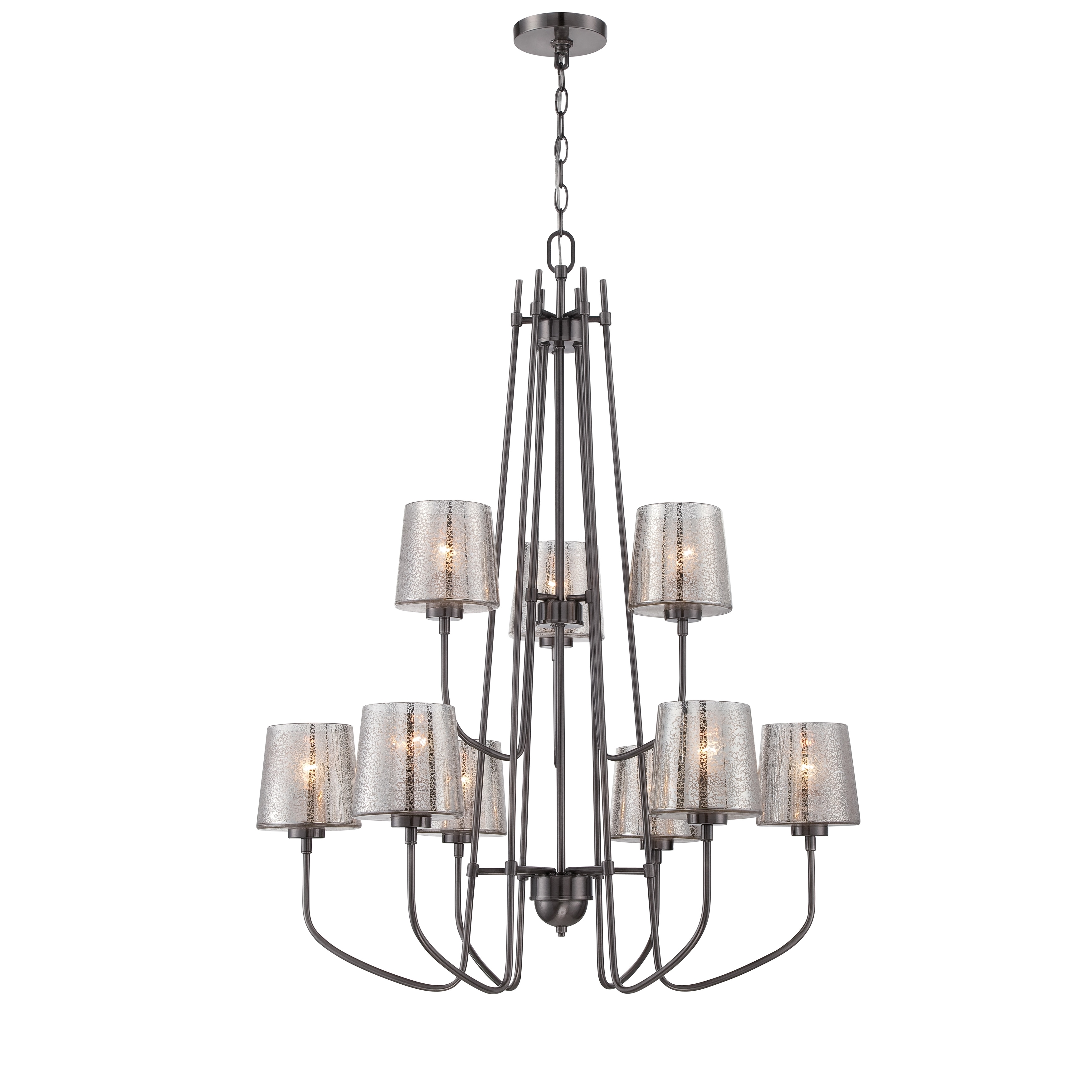 Varaluz Meridian 9-light Black Chrome Chandelier (Black chrome with recycled mercury glass) - Chandeliers For Bedrooms by Overstock.com
