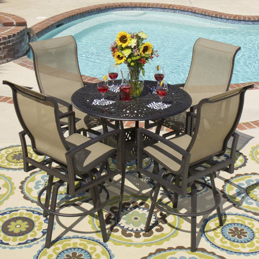 Lakeview Outdoor Designs Acadia 4-Person Sling Patio Bar Set