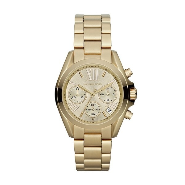 Michael Kors Women's Chronograph Mini Bradshaw Goldtone Bracelet Watch