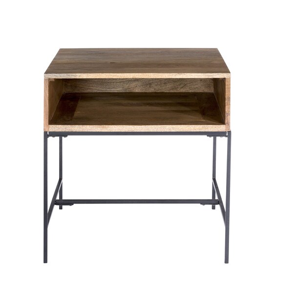 Aurelle Home Carlisle Farmhouse Wood Side Table - 22.00" x 22.00" x 23.00"