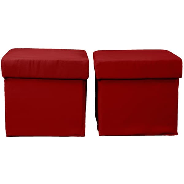 EpicFurnishings Vanderbilt Foldable Storage Ottoman /Table and Bench with Tray Top (Set of2)