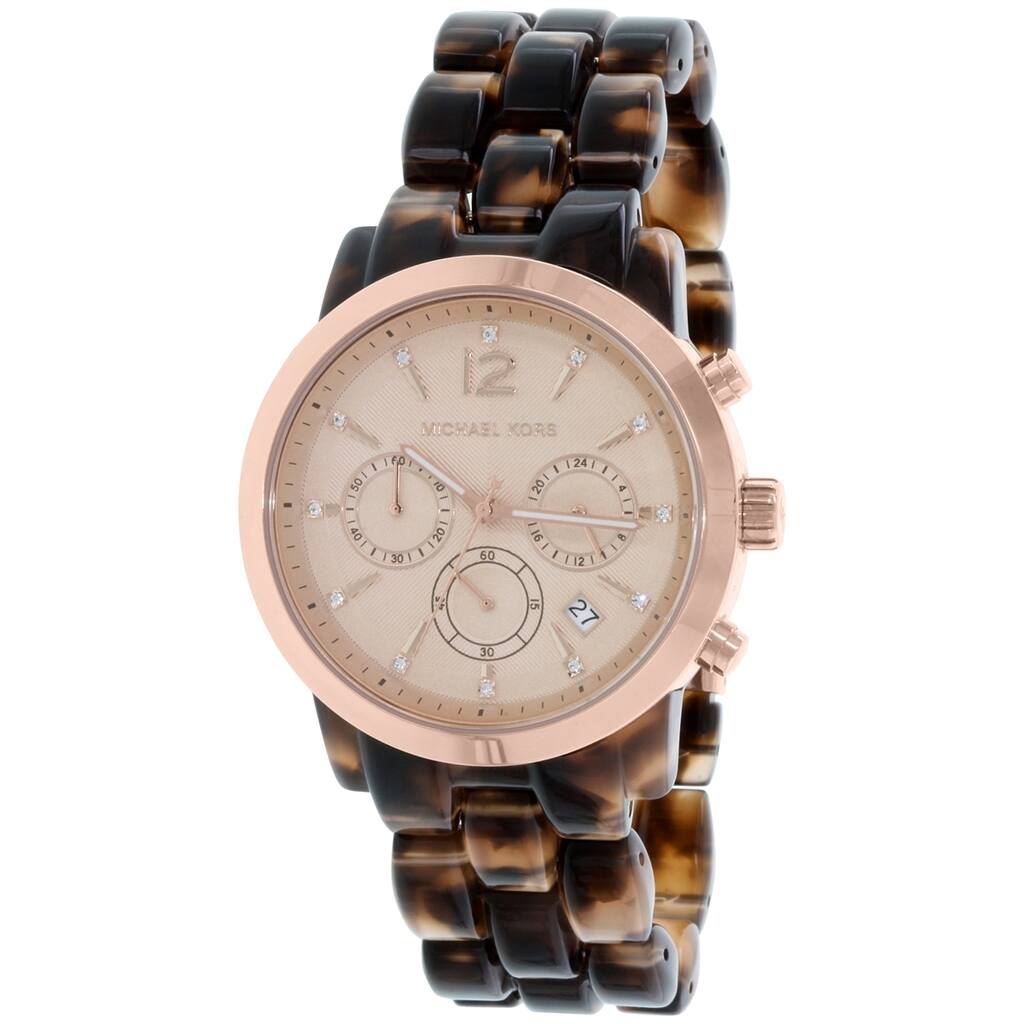 Michael Kors Women's MK6199 'Audrina' Chronograph Crystal Tortoise Plastic Watch