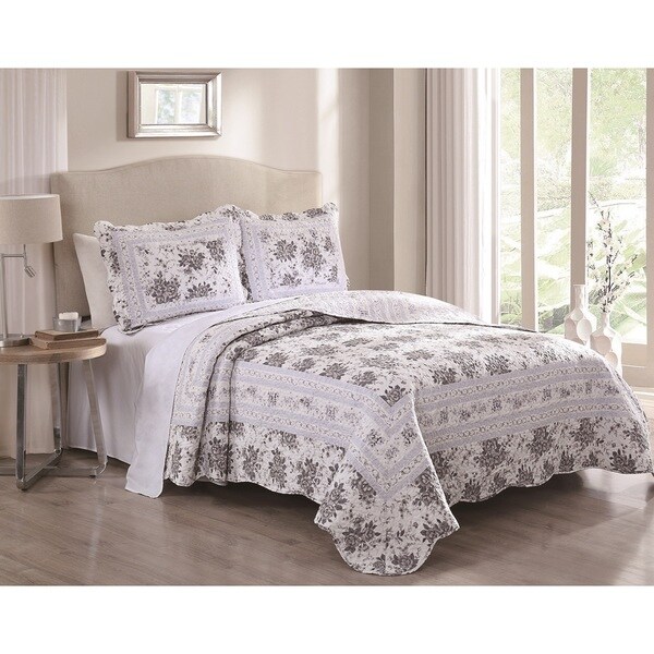 Rhonda Floral 3-piece Quilt Set